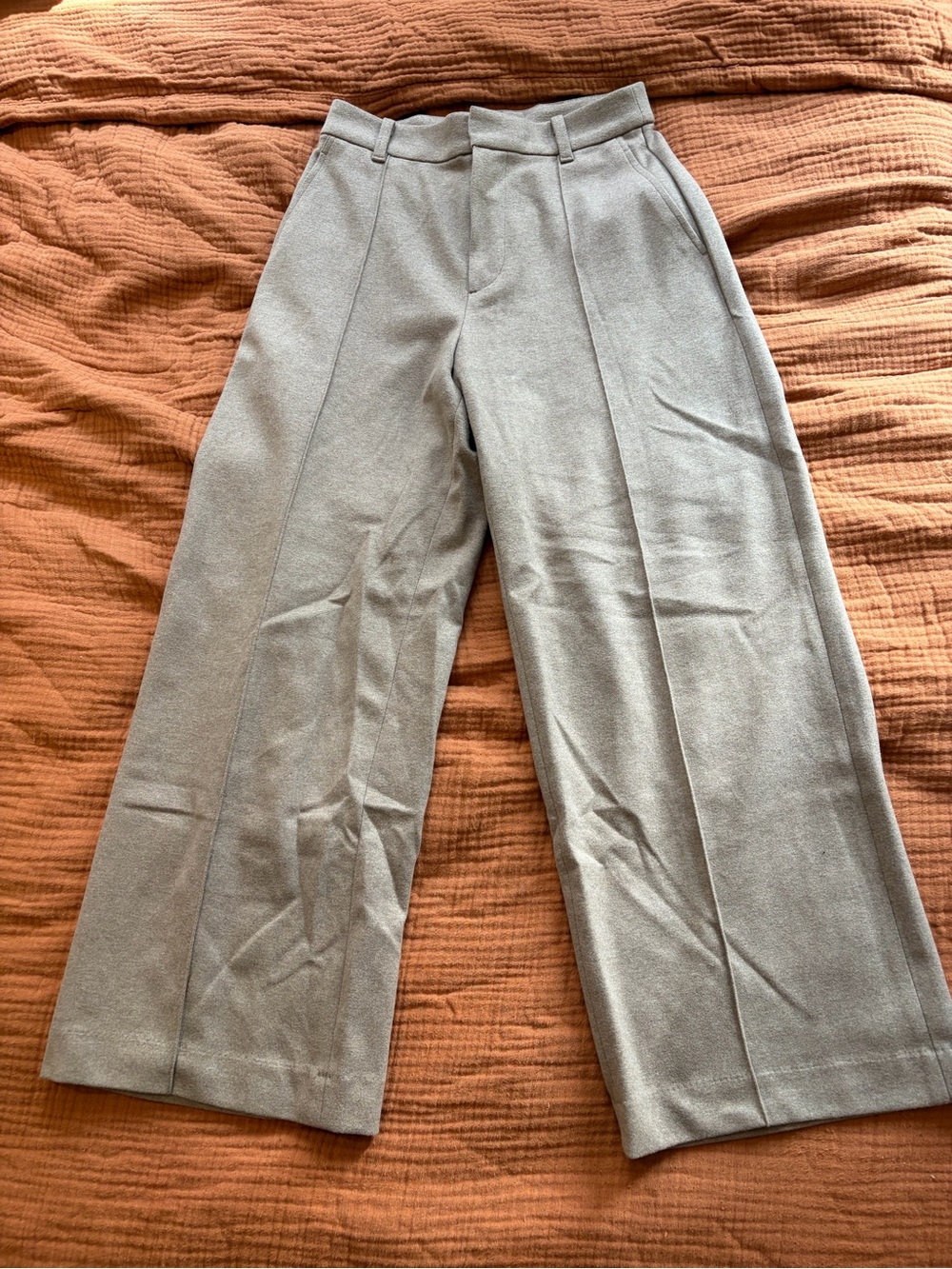 Classic Wide-Leg Women's Pants in Light Gray